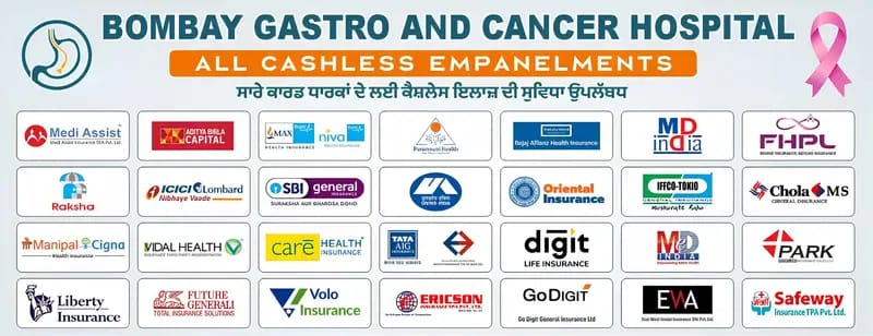 Bombay Gastro and Cancer Hospital - All Cashless Empanelments - Medi Assist, Aditya Birla, ICICI Lombard, SBI General, Oriental, Chola MS, Manipal Cigna, TATA AIG, Digit, Liberty, Future Generali and more